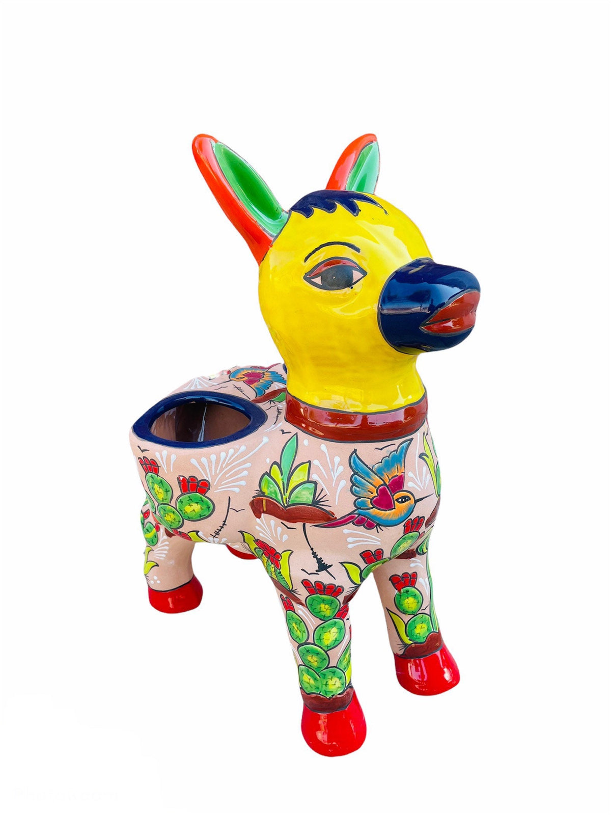 donkey planter pot Large Rustic Burro Donkey Talavera Double Planter