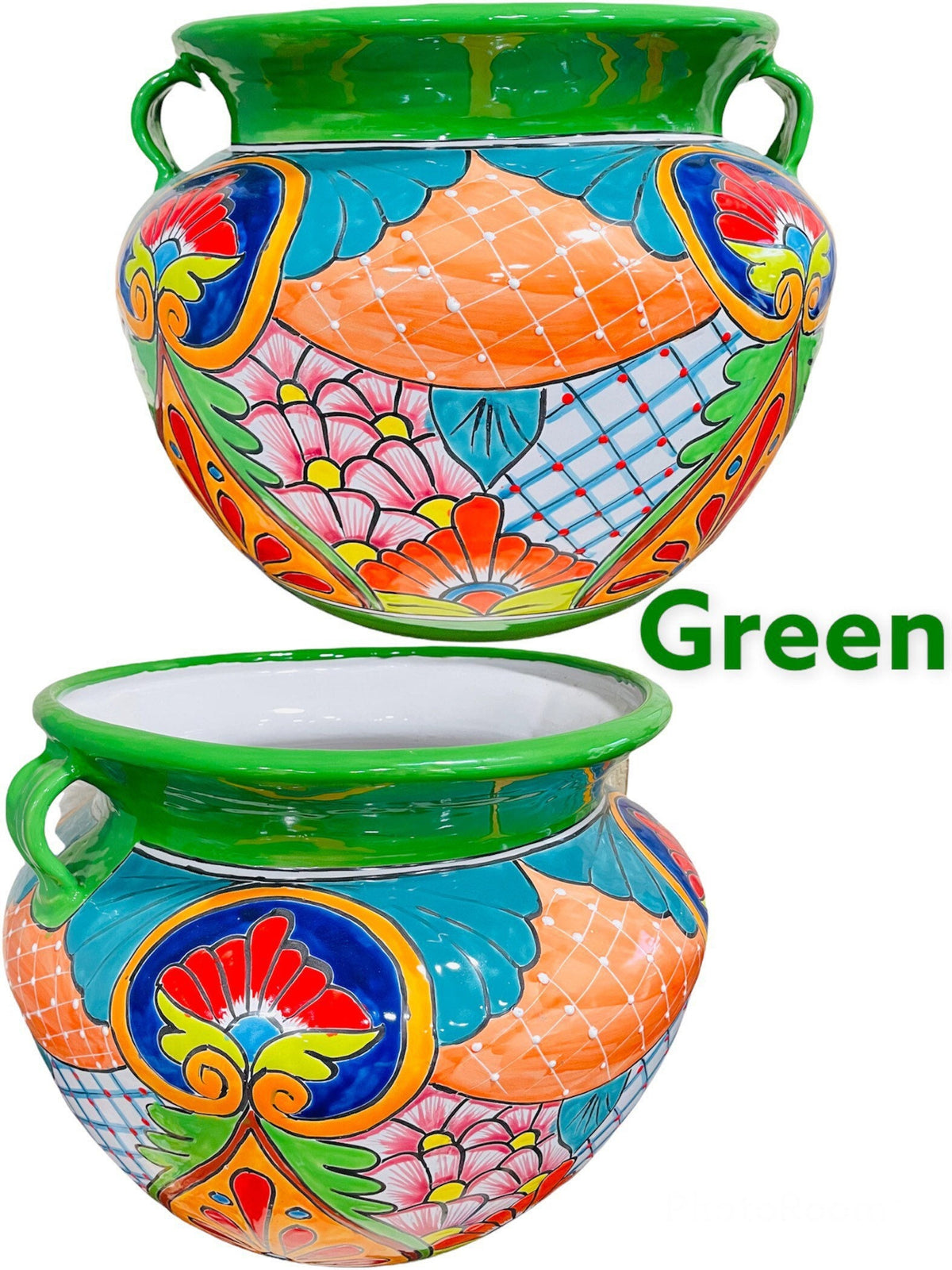 large mexican planter pots Michoacano Large Talavera Planter