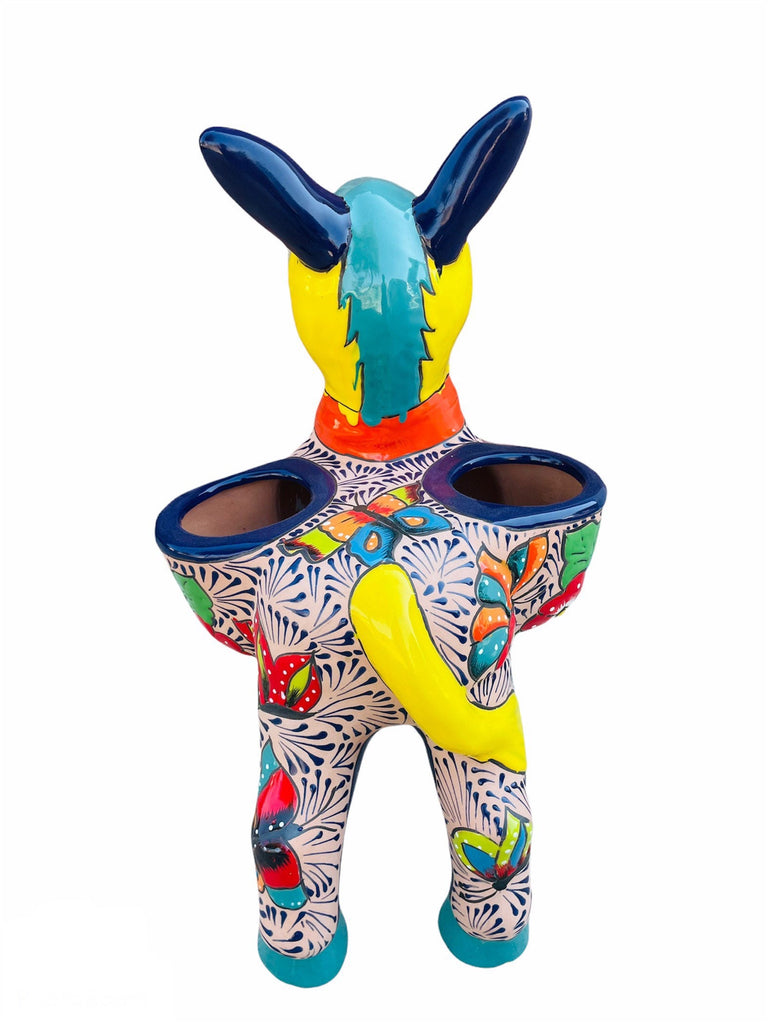 Rustic Burro Donkey Double Talavera Planter