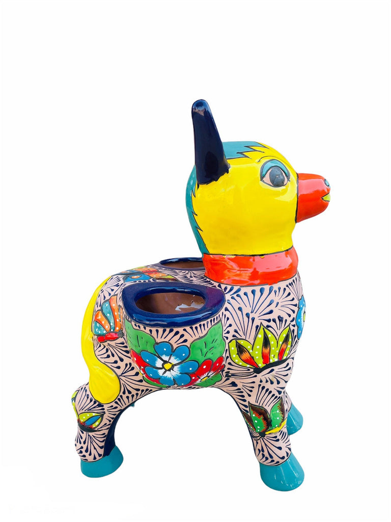 Rustic Burro Donkey Double Talavera Planter