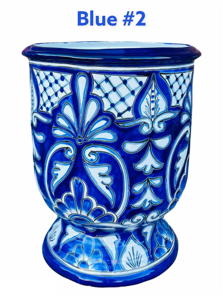 Classic Blue Copa Reina Talavera Planter