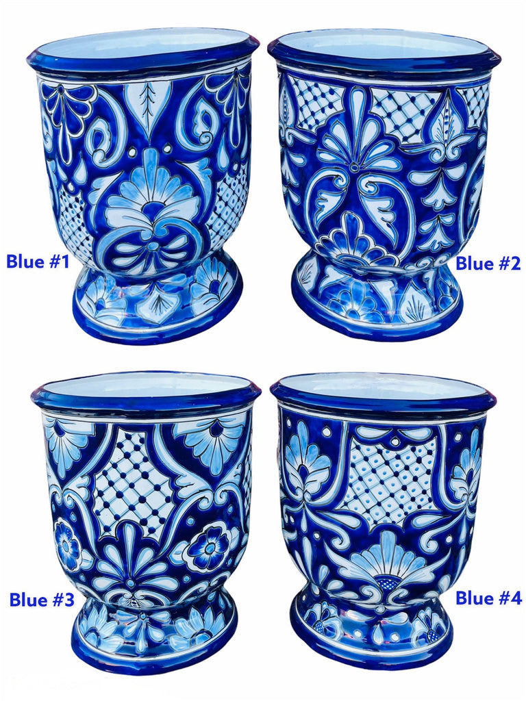 Classic Blue Copa Reina Talavera Planter