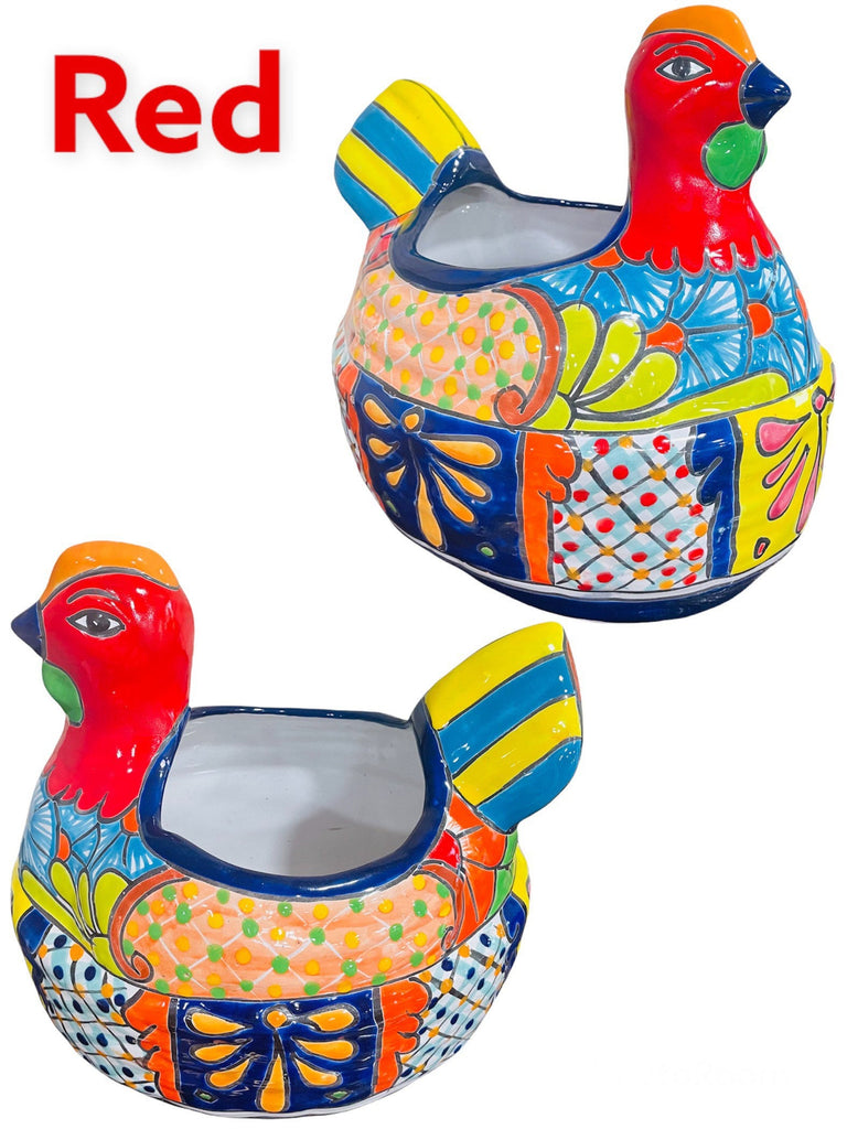 Large Chicken Gallina Talavera Planter