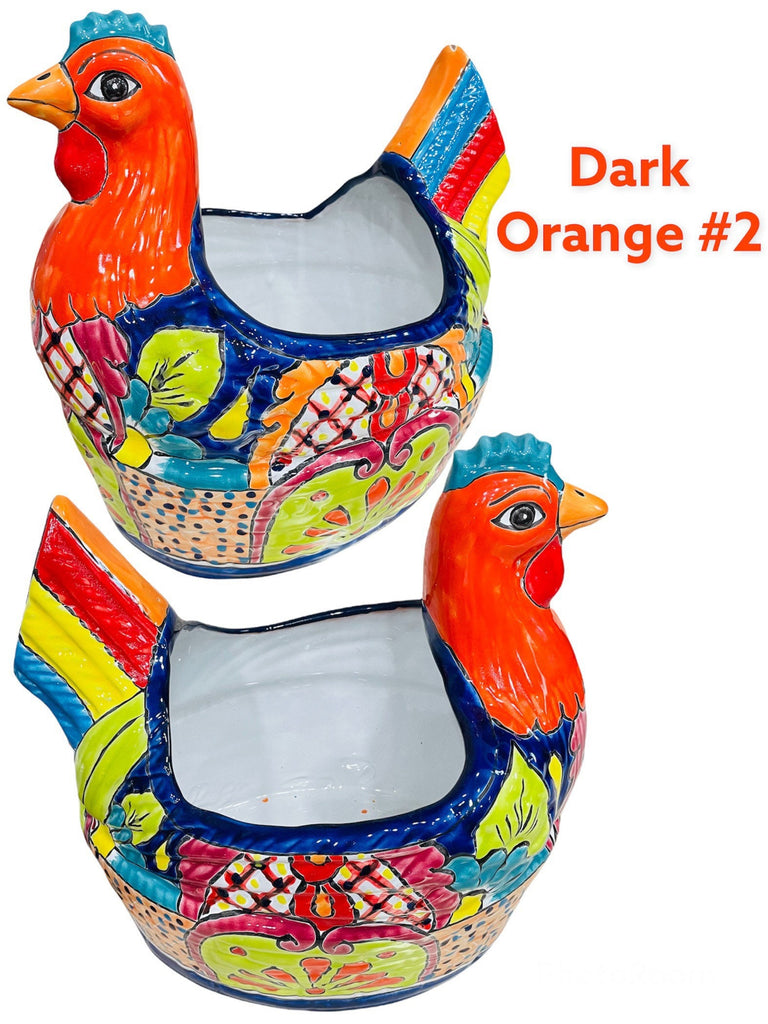 Extra Large Farm Chicken Gallina Talavera Planter