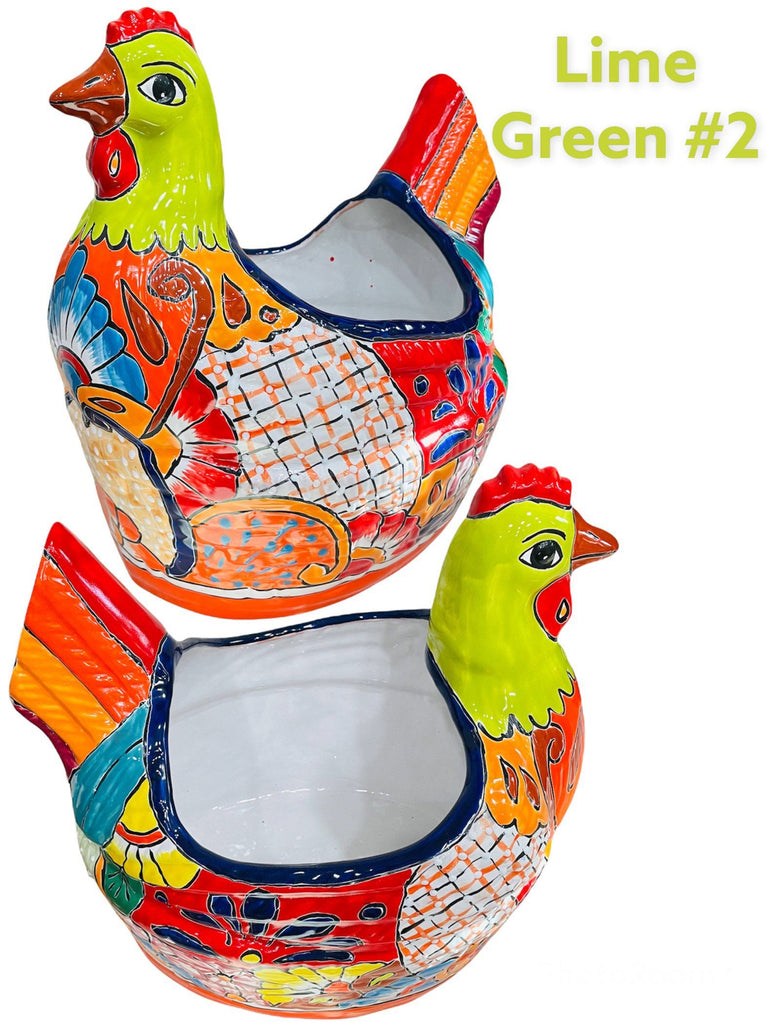 Extra Large Farm Chicken Gallina Talavera Planter