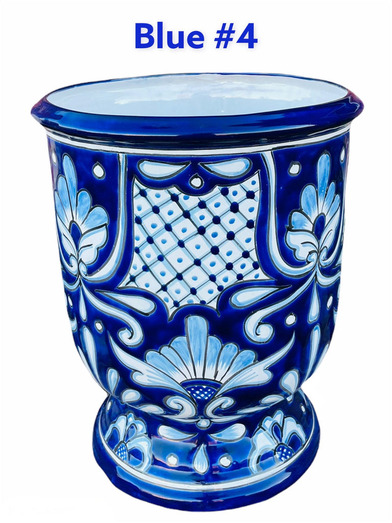 Classic Blue Copa Reina Talavera Planter