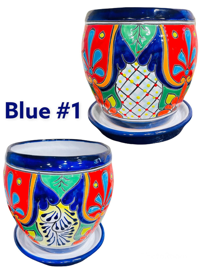 talavera plant saucer Barril Talavera Planter with matching Saucer