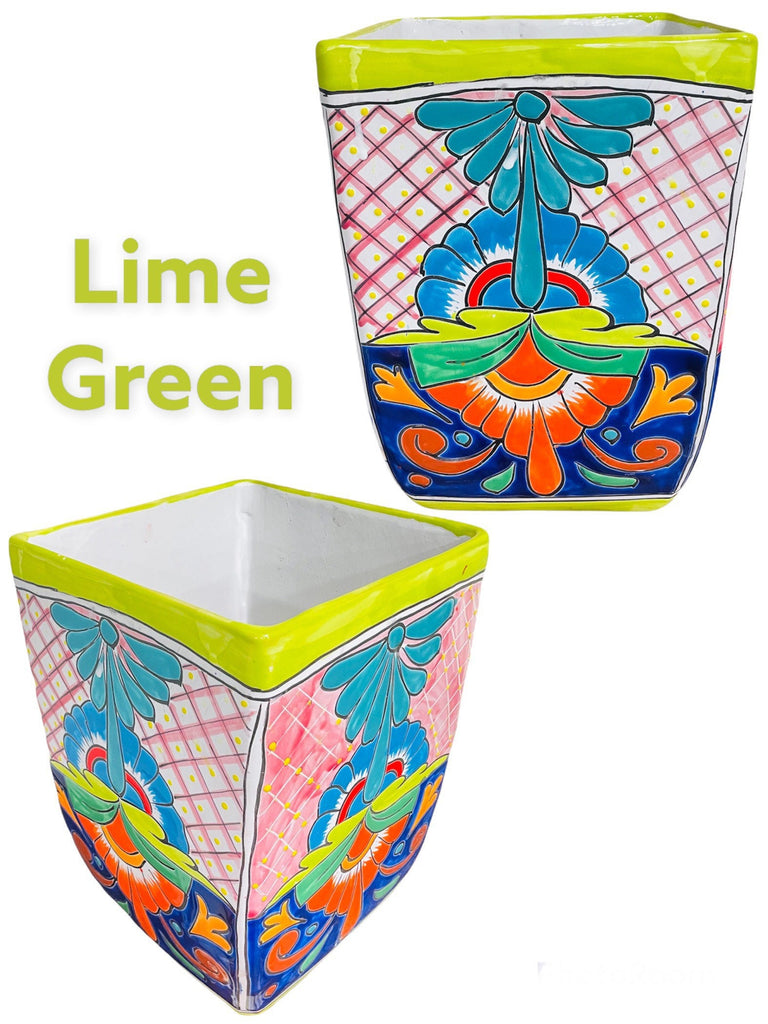 Tall Squared Talavera Planter