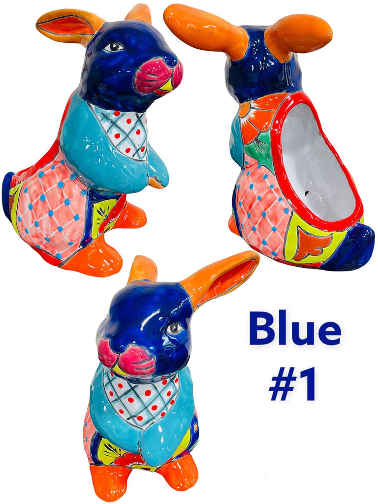 Spring Bunny Standing Talavera Planter