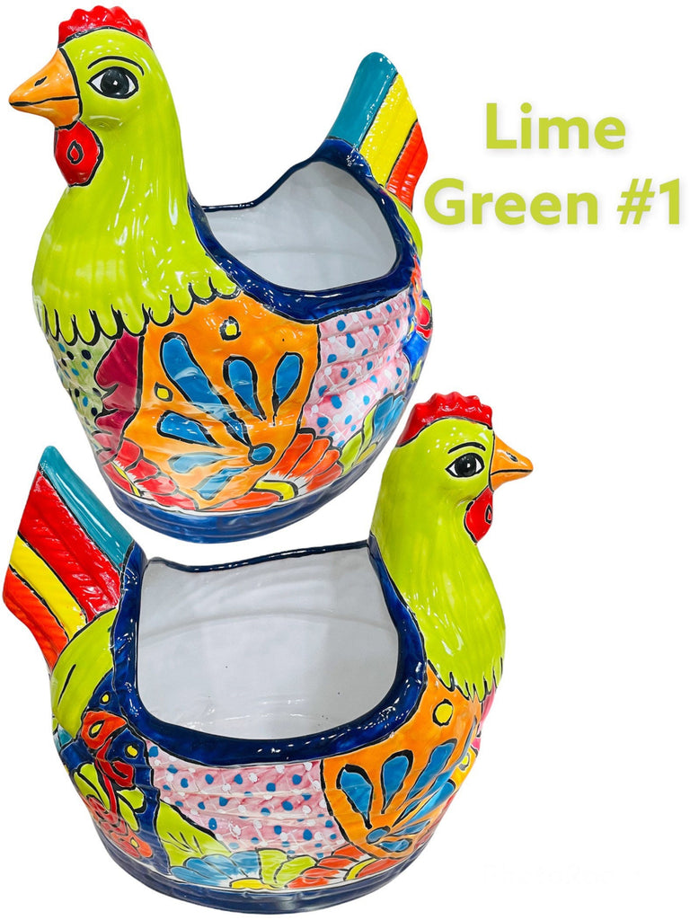 Extra Large Farm Chicken Gallina Talavera Planter