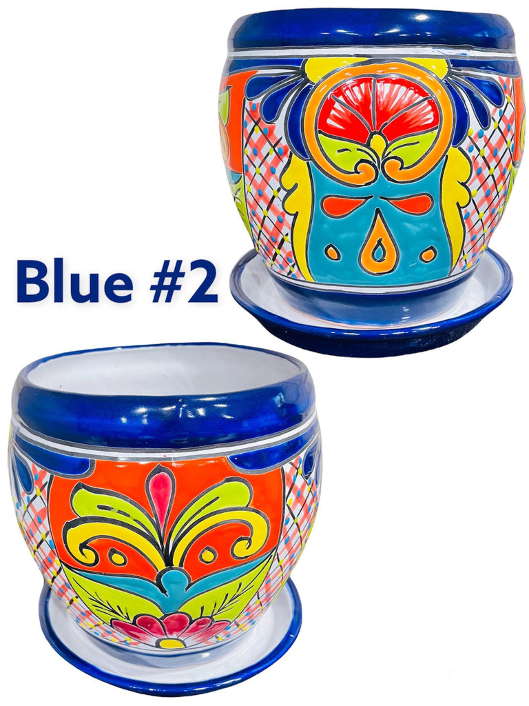 Barril Talavera Planter with matching Saucer