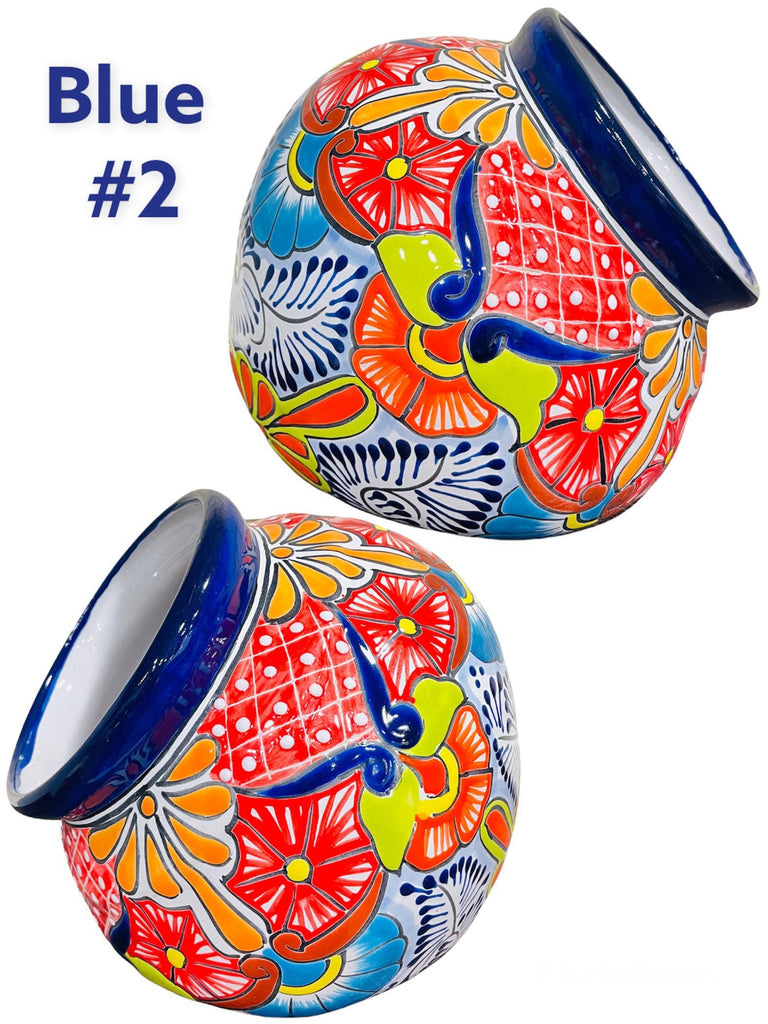 tilted planter pot Rounded Tilted Talavera Planters