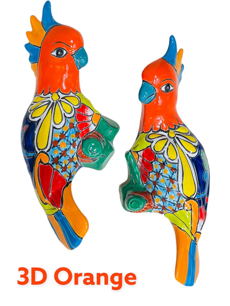 Talavera Set of 2 Cotorro Birds Wall Home Decor 3D Birds