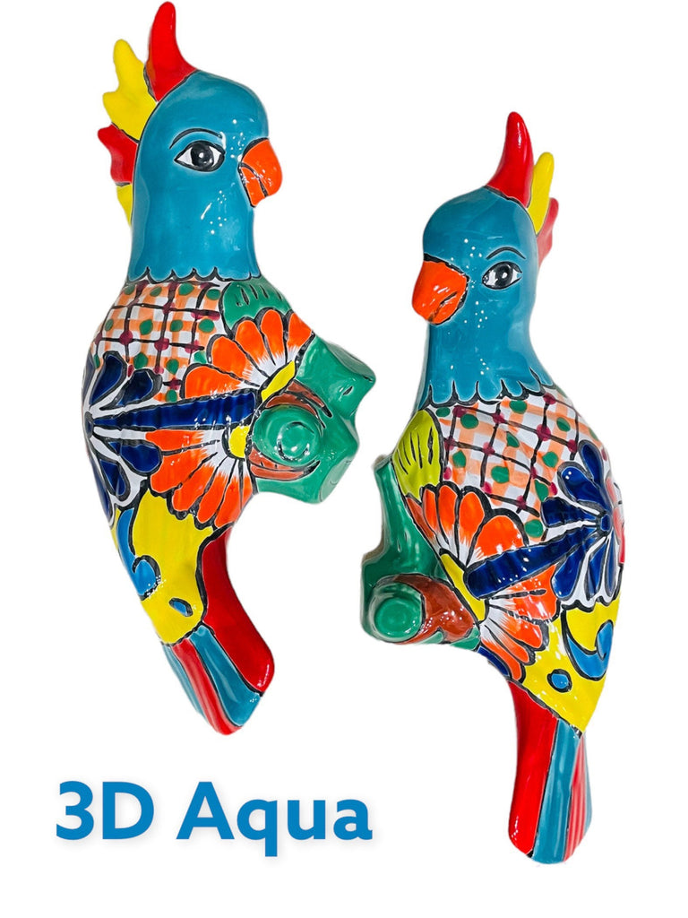 Talavera Set of 2 Cotorro Birds Wall Home Decor 3D Birds