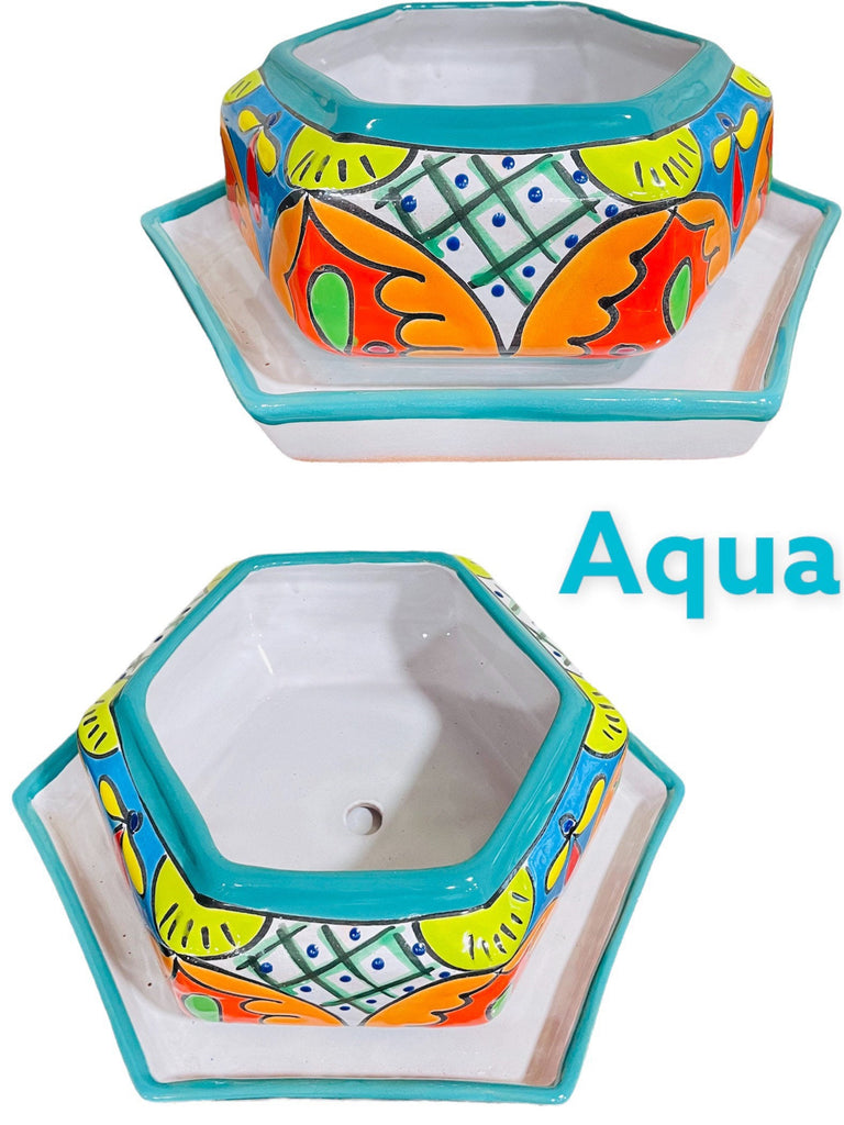 hexagonal plastic planter Talavera Hexagonal Planter