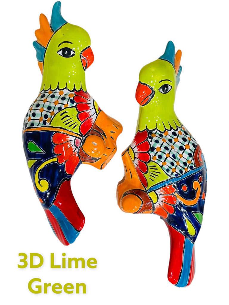 Talavera Set of 2 Cotorro Birds Wall Home Decor 3D Birds