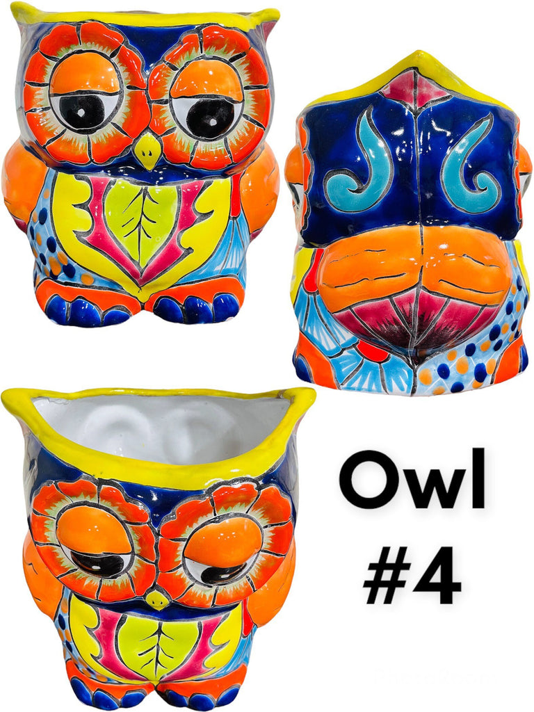 Medium Owl Talavera Planter