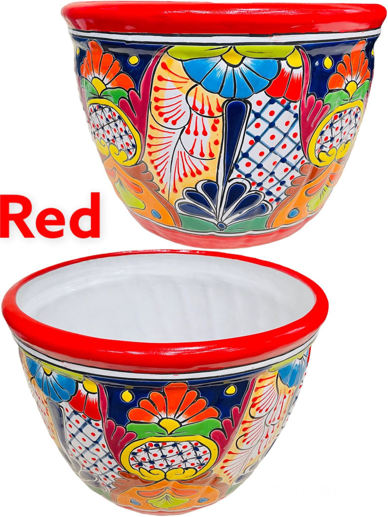 large mexican plant pots Jello Large Talavera Planter Indoor Outdoor Flower Pot Mexican Pottery