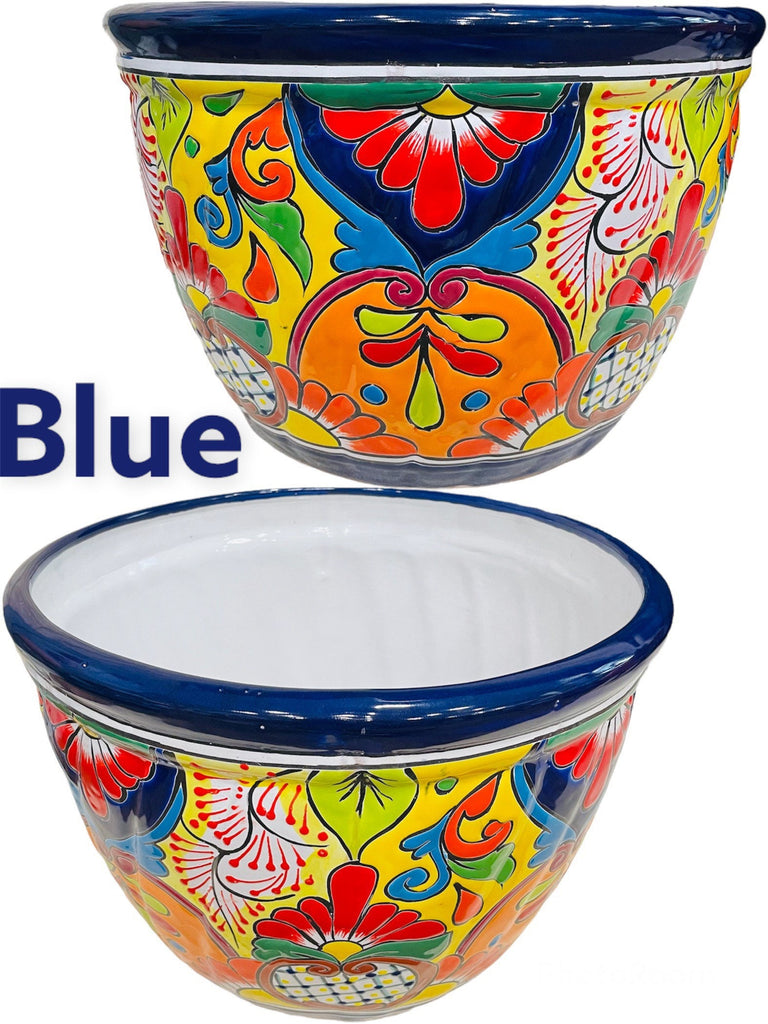 Jello Large Talavera Planter Indoor Outdoor Flower Pot Mexican Pottery