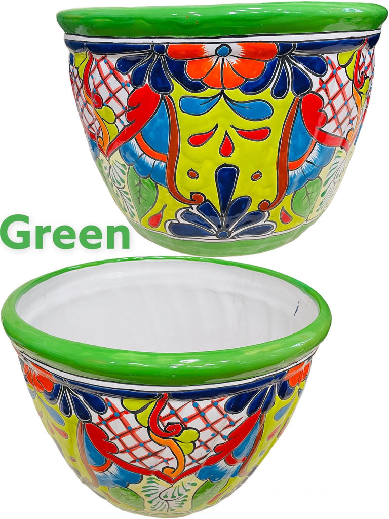 Jello Large Talavera Planter Indoor Outdoor Flower Pot Mexican Pottery