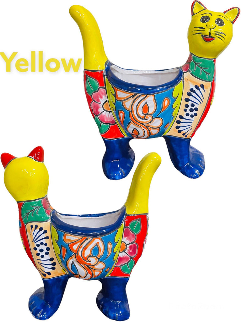 Standing Kitty Cat Talavera Planter