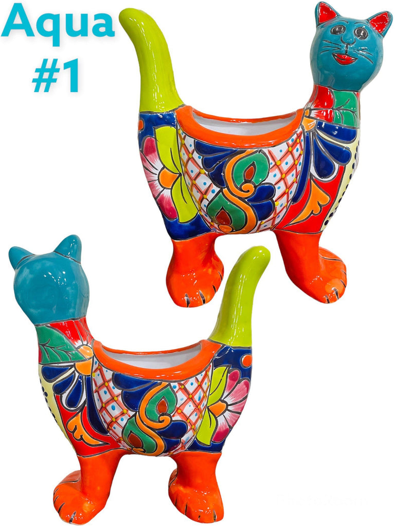 Standing Kitty Cat Talavera Planter