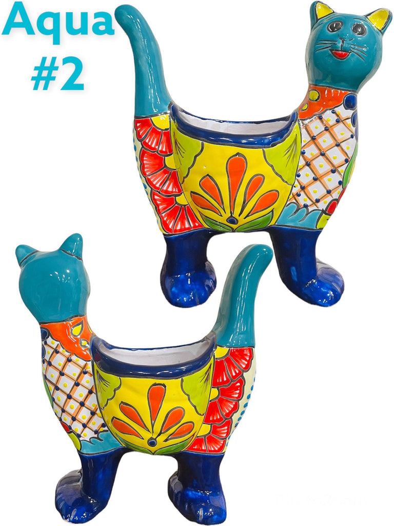 Standing Kitty Cat Talavera Planter