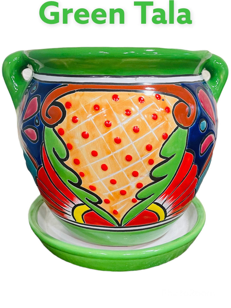 Michoacano Talavera Planter with Matching Saucer