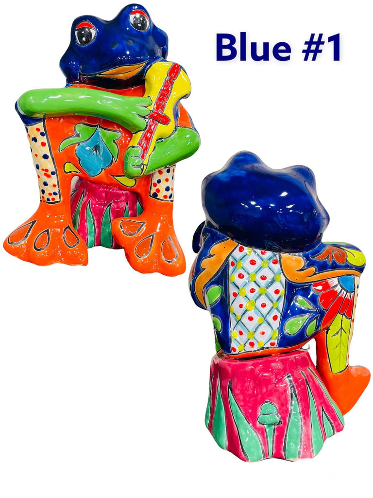 Rana Musical Talavera Rocking Sitting Frog Statue Decor