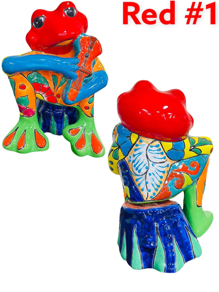 Rana Musical Talavera Rocking Sitting Frog Statue Decor